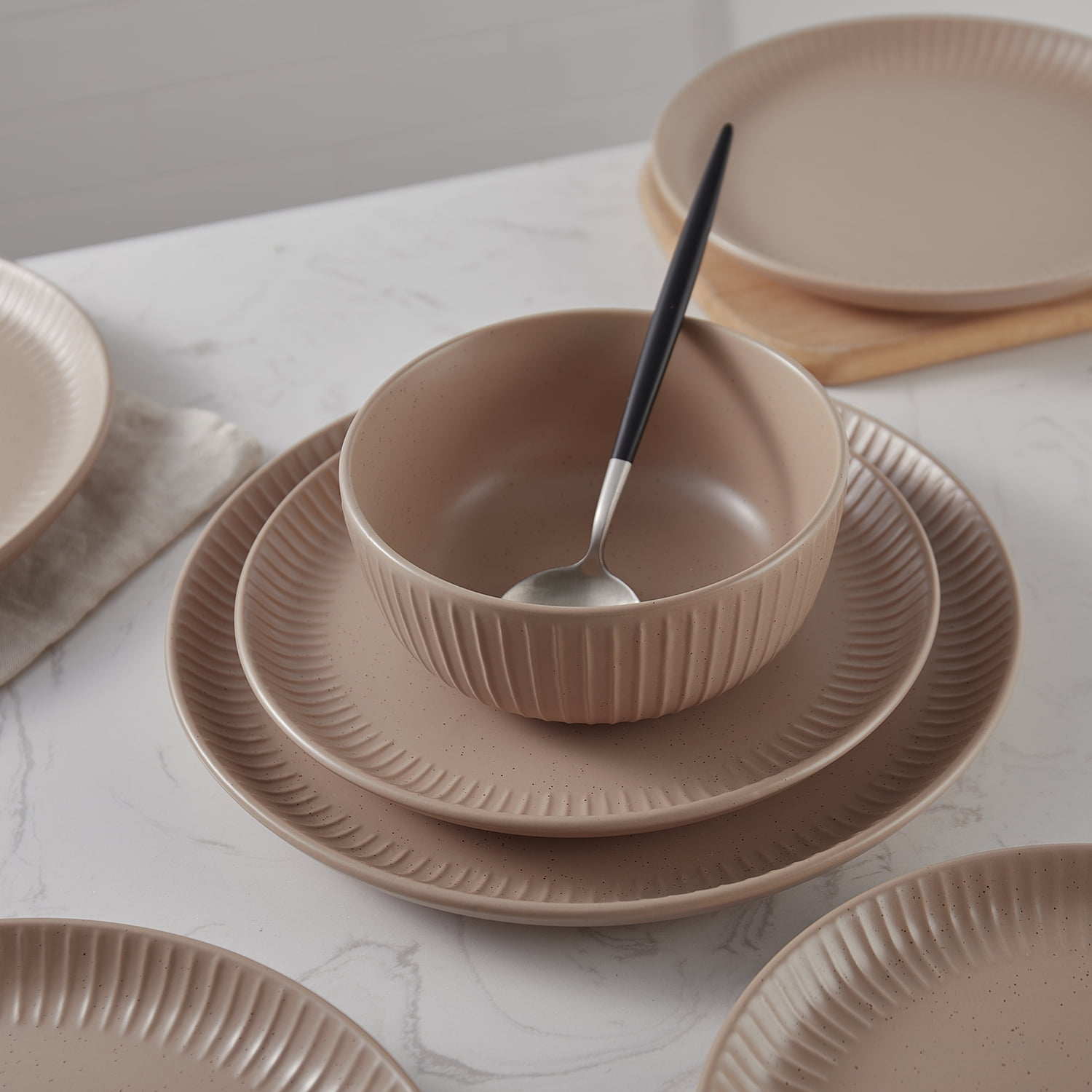 Beige dinnerware clearance set