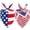 A-White*Blue, variant on 2PCS Dual-Layer Design Patriotic Dog Bandanas Outfit,Large Summer Triangle Reversible Memorial Day Independence Day American Flag 4th of July Scarf for Big Boy and Girl Dogs Red White Blue