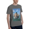 thumbnail image 2 of Bingfone Two Brave Cats Are Floating On The Sea Iceberg Men'S Loose Fit Short-Sleeve Pocket T-Shirt, 2 of 7