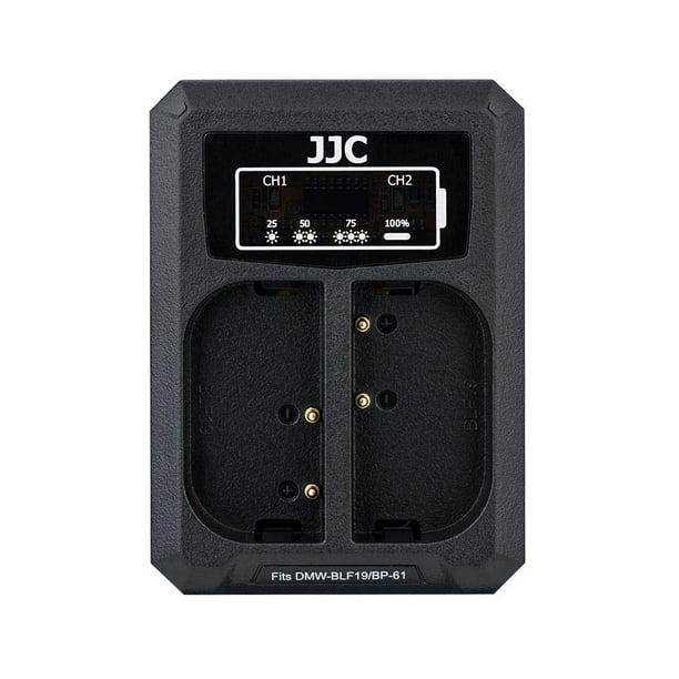 Cargador de baterías JJC DMW-BLF19 con doble puerto USB para Panasonic