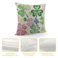 thumbnail image 4 of Nawypu  ST Patricks Day Lucky Charm Shamrock Throw Pillow Covers, 18 x 18 Inch Buffalo Plaid Clover Pink Decorations for Sofa Couch, 4 of 5