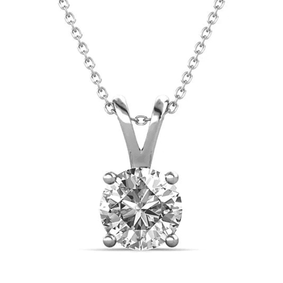 Cate & Chloe Faye 18k White Gold Plated Silver Pendant Necklace with Swarovski Crystal for Women