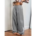 thumbnail image 6 of Womens Parachute Pants Y2K Wide Leg Cargo Sweatpants Waist Jogger Pants with Pockets Gray L, 6 of 9