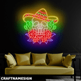 thumbnail image 3 of Craftnamesign Mexican Skull Neon Light, Day of the Dead LED Wall Art Decor, 3 of 5