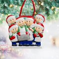 thumbnail image 3 of Paquete de 2 colgantes de Navidad Meskcv adorno personalizado con nombre delantal de cocina 3 miembros, 3 of 5