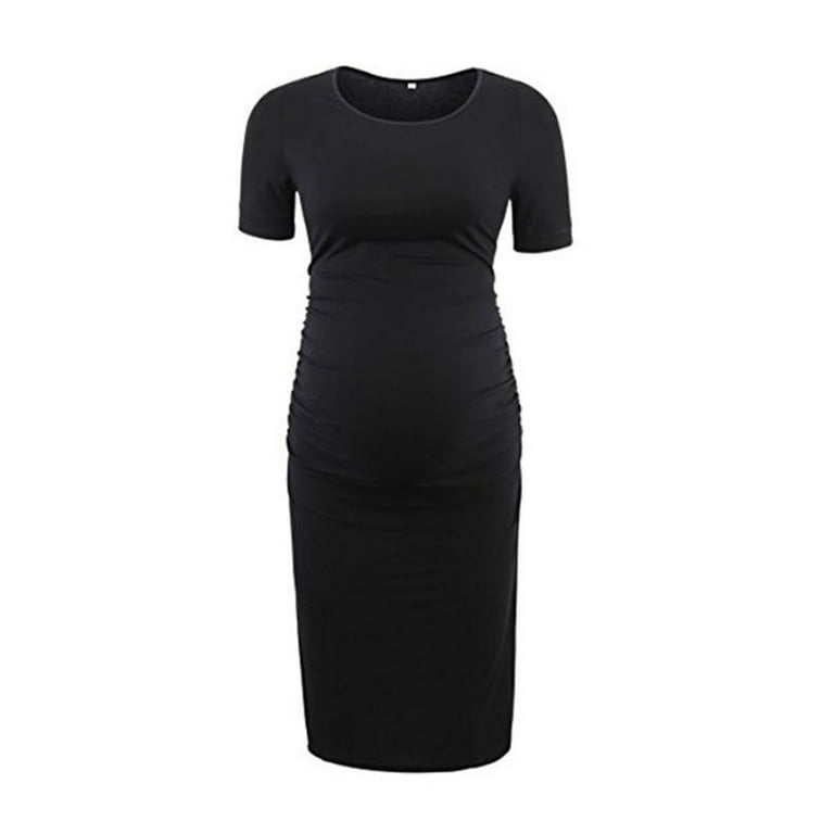 black midi maternity dress HATCH Women's The Maternity Body Midi Tank Dress - Black main image 1