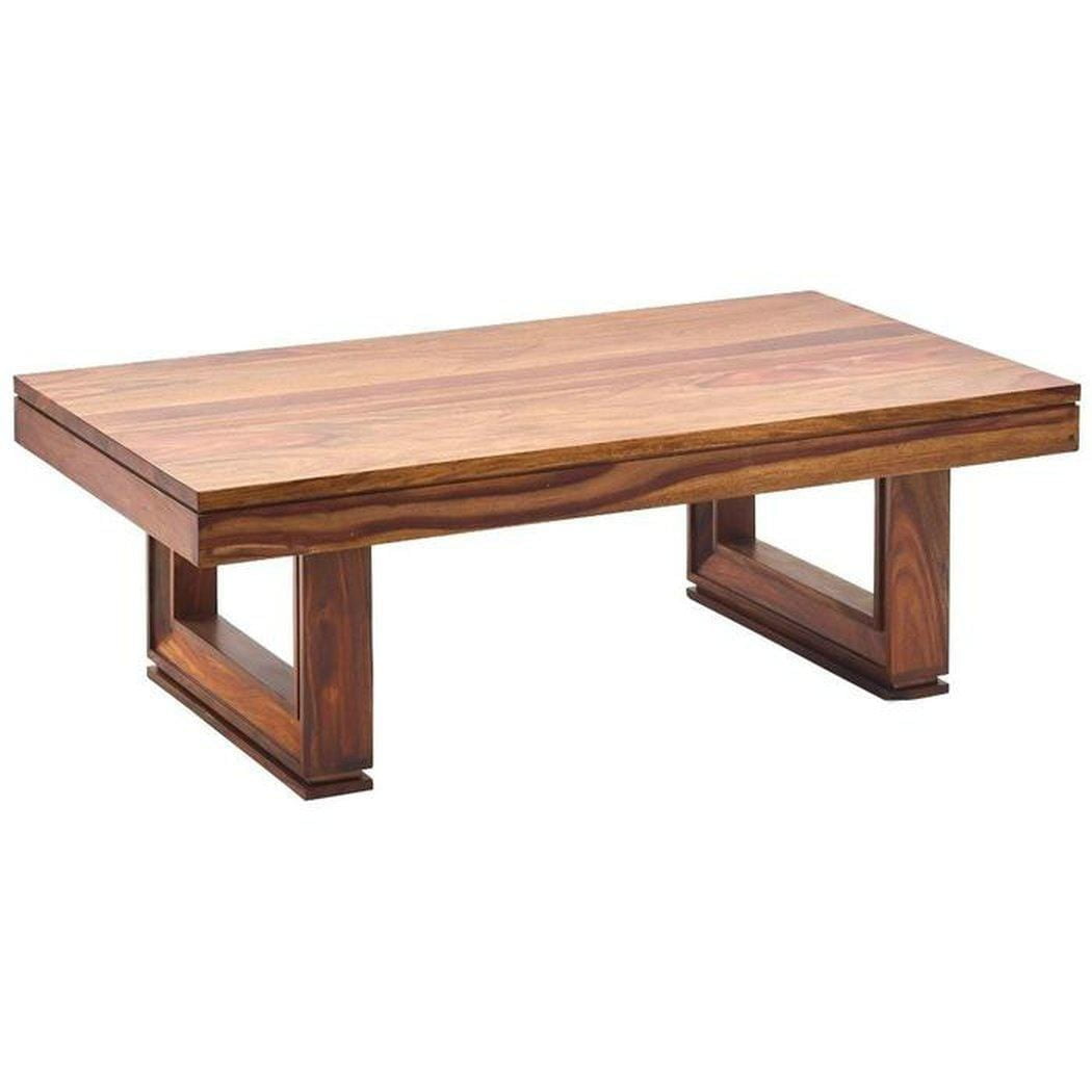 Large Solid Wood Mid Century Modern Rectangle Coffee Table Walmart Com
