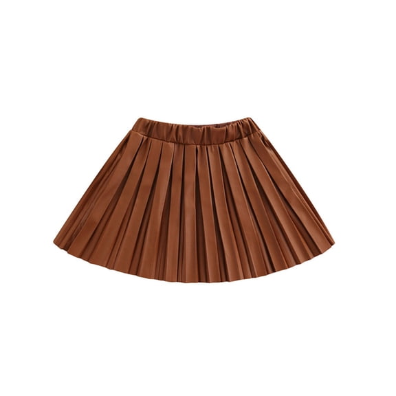 BULLPIANO Girls Pleated Skirt PU Leather High Waist Skort Shorts Tennis School Uniform Skirts