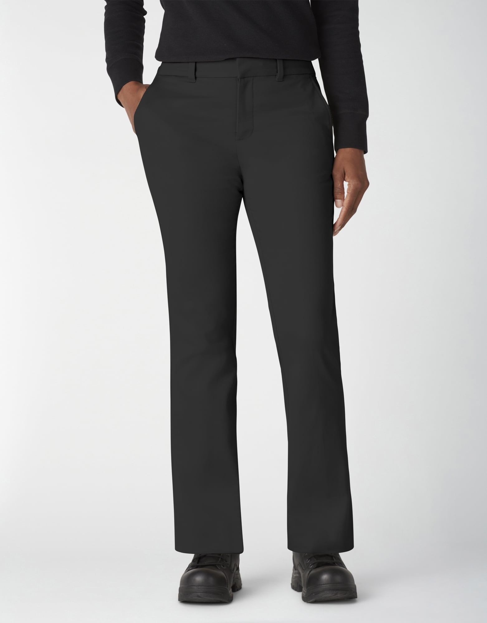 Womans Tailored Wide Leg Trousers Office Work Bootcut Smart Formal Black Trouser 