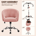 thumbnail image 6 of Alden Design Adjustable Tufted Velvet Office Chair with Barrel Back for Home Office, Pink, 6 of 10