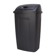 13 Gallon Trash Can, Plastic Swing Top Kitchen Garbage Trash Can, for use in Kitchens, Bathrooms, Garages and Offices (Black)