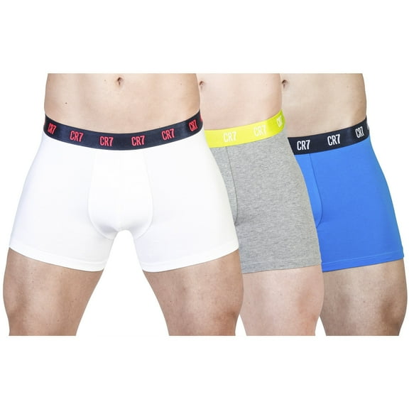 Cristiano Ronaldo CR7 Men's 3-Pack Trunk Cotton Stretch (White/Grey/Aqua, XX-Large)