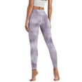 thumbnail image 2 of Renewold Tie-dye Violet Womens Yoga Leggings with Pockets Workout Leggings Ankle Pants Full Length High Waisted Slim Running Pants Non See-Through Printed Tights, XS, 2 of 8