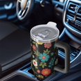 thumbnail image 6 of 40oz Pioneer Flower Floral Print Pattern Insulated Tumbler with Handle, BPA-Free Leak Proof Lid and Straws, Double Wall Vacuum, Hot 12h/Cold 34h, 6 of 6