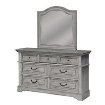 American Woodcrafters Stonebrook Dresser with Mirror - Light Distressed Antique Gray