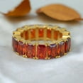 thumbnail image 2 of Baguette Cut Garnet Weedidng Band Women Eternity Matching Band Yellow Gold Anniversary Jewelry Birthday Promsie Gift For Love, 2 of 3