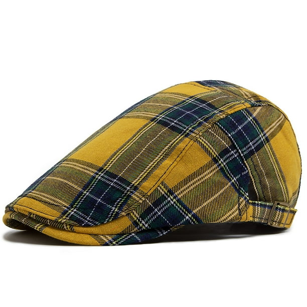 Gorra plana Gatsby Newsboy con diseño a cuadros para hombre