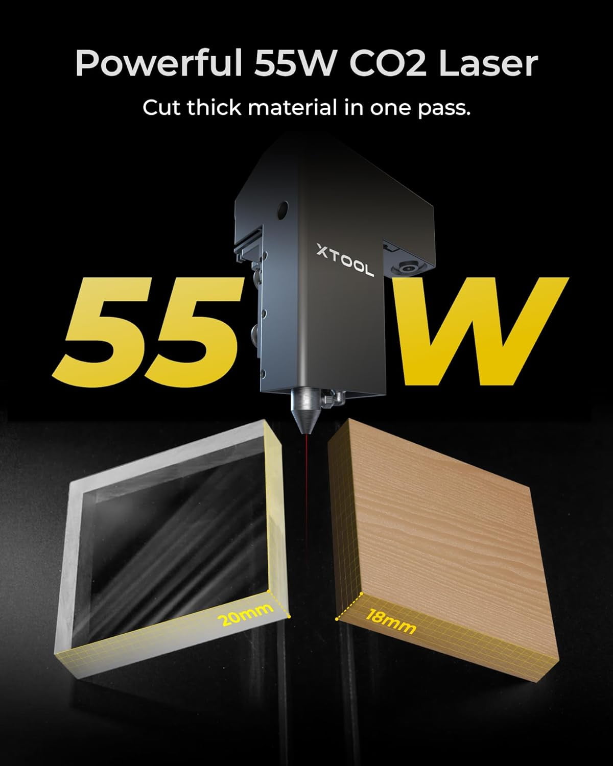 xTool P2S 55W CO2 Laser Cutter Versatile Bundle, with Riser Base, Conveyor Feeder, RA2 Pro Rotary, Dual Smart 16MP Cameras, Curved Surface Engraving, Smart Desktop CO2 Laser Engraver Machine