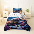 thumbnail image 2 of spefrowx Dreamy Sea Axolotl Twin Comforter Sets for Kids, Vibrant Coral Jellyfish Shark Bedding Set, Polka Dot Reversible, 2pcs, 1 Comforter and 1 Pillowcase, 2 of 6