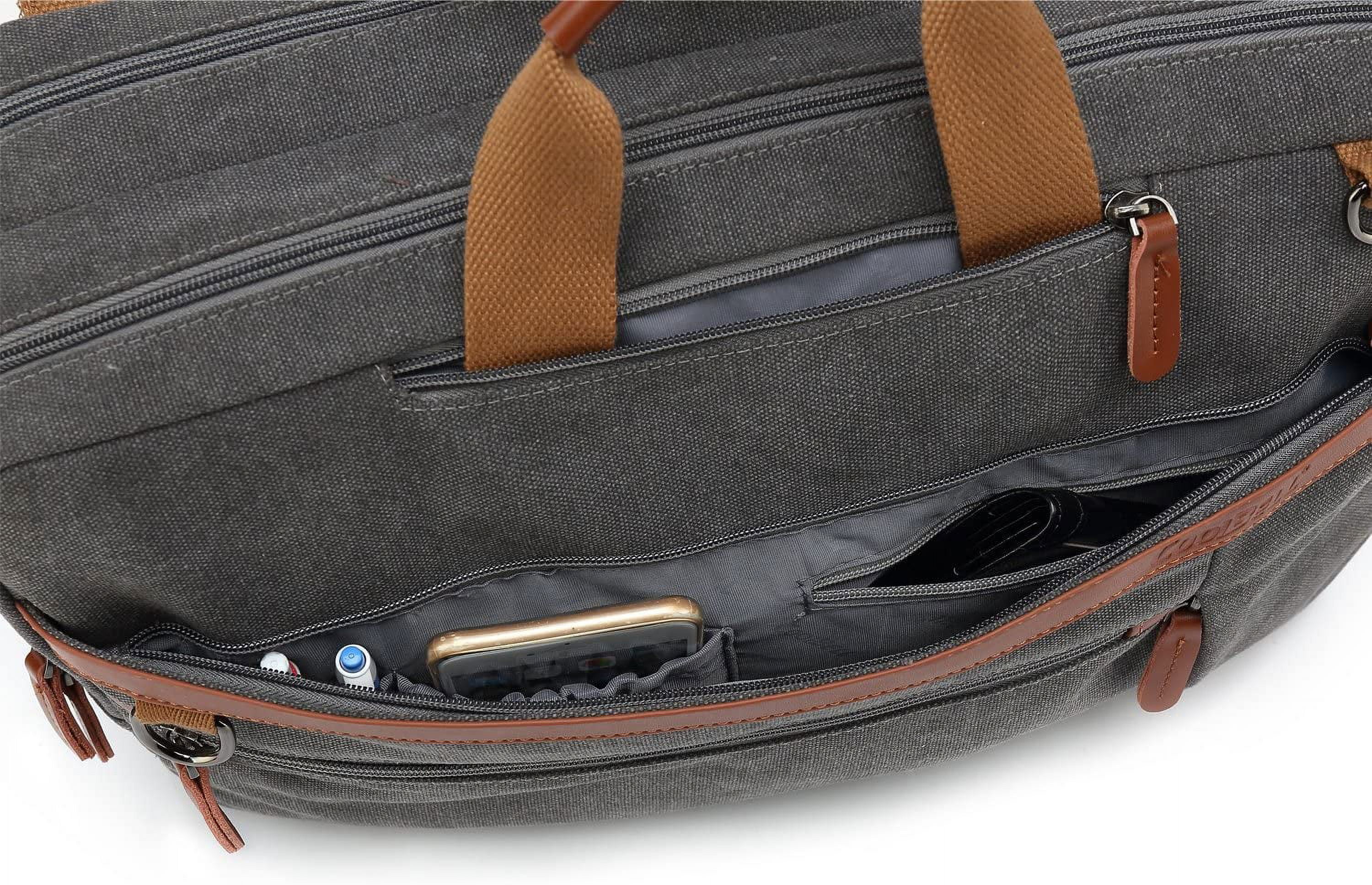 CoolBELL Convertible Shoulder Bag Messenger Laptop Case for 17.3 Inch Laptop, Dark Grey