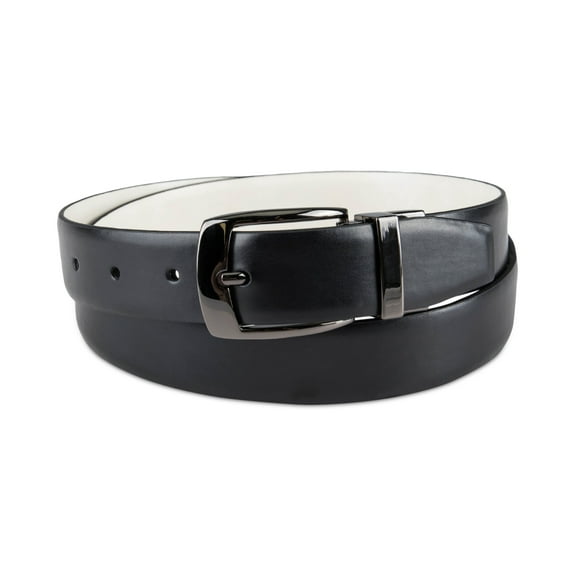 Alfani Men's Modern Reversible Dress Belt White Black Medium 34 36