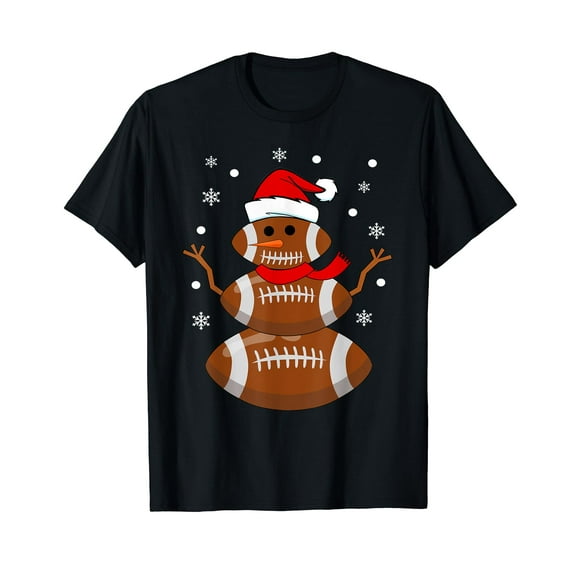 Christmas Football Snowman Football Christmas Women Men T-Shirt