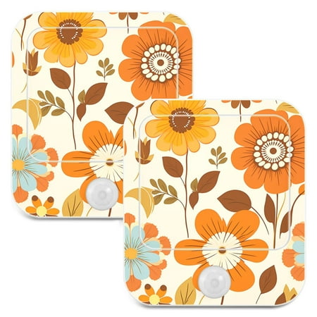 

Flowers LED Motion Sensor Night Light Plug into Wall 2 Pack Auto Dusk to Dawn Adjustable