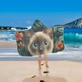 thumbnail image 2 of Yayeee Kids Hooded Towels Toddler Soft Absorbent Beach Bathing Wrap 50" x 23.5", Flowers and Cat, 2 of 5