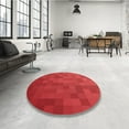 thumbnail image 3 of Ahgly Company Indoor Round Patterned Red Area Rugs, 3' Round, 3 of 6