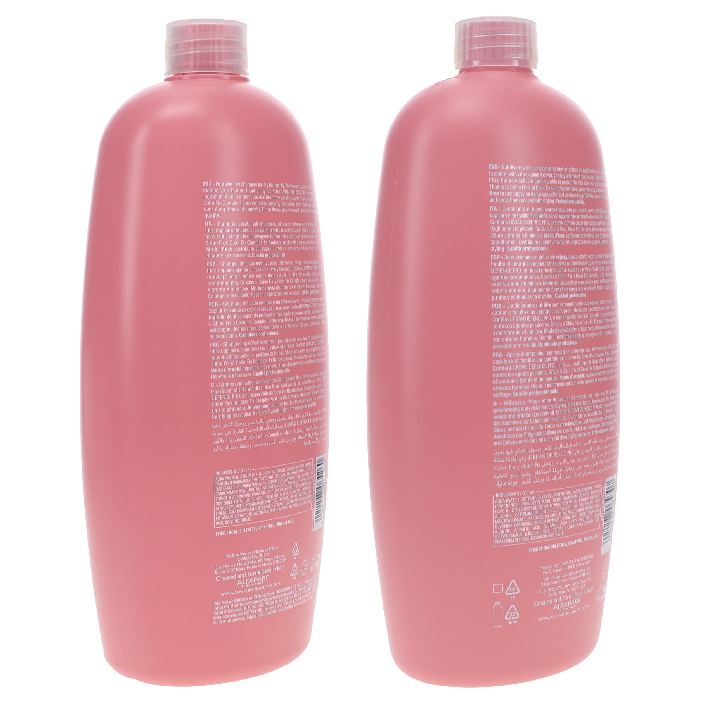 Alfaparf Milano Semi Di Lino Moisture Nutritive Low Shampoo 33.8 oz & Leave-in Conditioner 33.8 oz Combo Pack