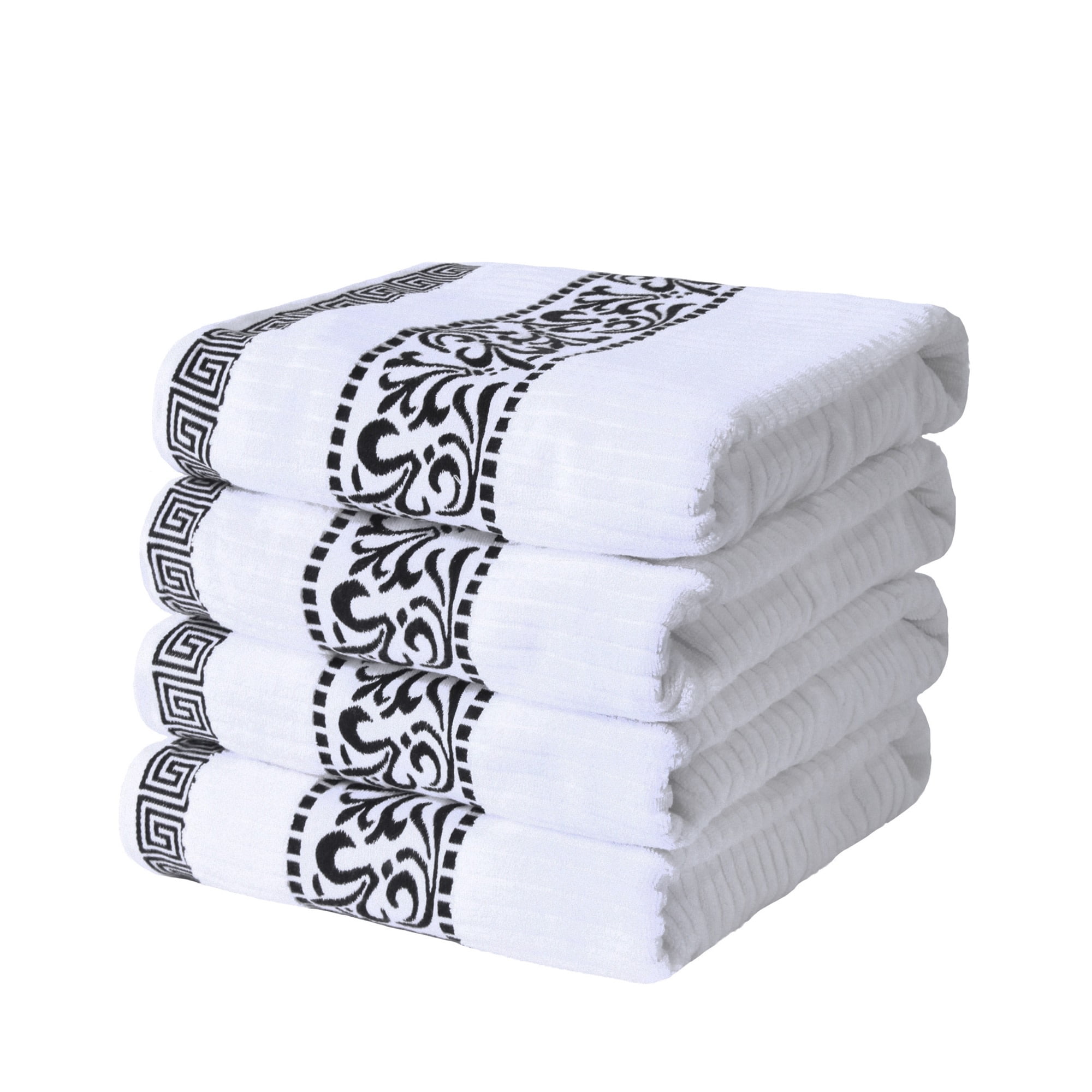 Superior Cotton Solid and Marble Towel Set 10 PC Mixed Black Piece