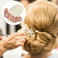 thumbnail image 3 of Unique Bargains Women Rhinestone Inlaid Flower Hair Comb Hairpin Hair Accessory Rhinestone Head Pieces Pink, 3 of 7