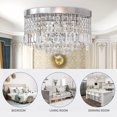 thumbnail image 4 of Uforic 19.6" Contemporary Crystal Chandelier, 9-Light Flush Mount K9 Crystal Chandelier, Compact & Fashionable LED Ceiling Light for Dining Room Bathroom Bedroom Living Room, 4 of 5