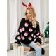 thumbnail image 5 of Suéteres de Punto con Estampado de Leopardo para Mujer, Informales, de Larga y Cuello Redondo. Negro L, 5 of 8