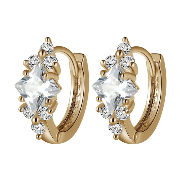 Y Pendientes de Moda Elegante Zircon Ear Clips Pendientes para Mujer