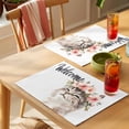 thumbnail image 4 of Cat Flower Placemats Set of 6 Spring Cute Idyllic Animal Garland Floral Place Mats Indoor Wipeable Table Mats Washable Cloth Dining Table Placemats for Kitchen Holiday Party Home Decor 13x19 Inch, 4 of 9