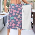 thumbnail image 5 of Mens Shower Wrap Adjustable Bath Wrap Towel Body Towels for Gym Shower Sauna Spa Pink Teal Small Flowers 60x28, 5 of 7