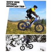 Qlife Racer Fat Tire Electric Bicycle for Adults, 28MPH Mountain Ebike with 500W Brushless Motor, Removable Battery, 20X4.0 Tire Step Over E-MTB with 7-Speed White