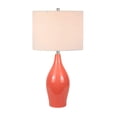 thumbnail image 2 of HomeRoots 524429 28 in. Coral Porcelain Table Lamp with White Drum Shade, 2 of 8