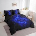 thumbnail image 2 of Musical Note Comforter Set Twin,Fashion Romantic Glitter Music Theme Bedding Set,Starry Blue Sequins Print (Not Real) Bed Set 7 Pieces(Comforter+Fitted+Flat Sheet+Pillowcase+Pillow Cover), 2 of 5