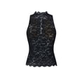 thumbnail image 4 of Women Y2K Coquette Lace Tank Top Sleeveless Sheer Floral Cutout High Neck Slim Crop Going Out Top Party Clubwear, 4 of 7