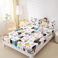 thumbnail image 3 of Homewish Cartoon Dachshund Bed Sheets,Cherry Blossom Full Size Sheets,White,4 Pieces,1 Flat Sheet, 1 Fitted Sheet and 2 Pillowcases, 3 of 6