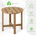 thumbnail image 3 of ZYPPPA Round Outdoor Side Table, 18 Inch Weather Resistant HDPE Adirondack Table, Outdoor Indoor Chairside End Tables, Patio Side Table for Lawn Garden Balcony Backyard, Easy Assembly (1, Brown), 3 of 10