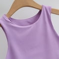thumbnail image 4 of MEZZALL Girls Sleeveless Crop Tops Double Layer Scoop Neck Cropped Tank Tops Comfort Toddler Dailywear, Purple, 13-14 Years, 4 of 6