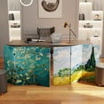 thumbnail image 6 of Red Lantern 3 ft. Short Van Gogh Canvas Folding Screen - Almond Blossoms/Wheat Field, 6 of 7