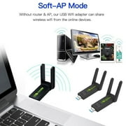 WiFi USB Adapter Dual Band 2.4G/5Ghz Wi-Fi Dongle 600/1300 Mh