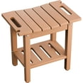 thumbnail image 2 of Wubio 18 Inch HDPE Outdoor Patio Garden Small Bench Seat, Waterproof Shower Bench, Backless HDPE Stools Chairs for Inside Shower, Outdoor Short Stools（Teak）, 2 of 7
