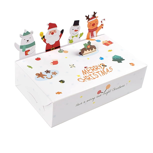 Papel Navideño Con Dibujos Animados Y Tapa Papel Plegable Con Renos, Papá Noel Y Muñecos De Nieve En 3D Papel Plegable Con Motivos Alimentarios Ideal Para Fiestas Navideñas