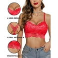 thumbnail image 4 of Lace Bralettes for Women Padded Bralette Camisole Racerback Crop Top Floral Lace Bralettes V Neck, 4 of 5