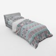 thumbnail image 2 of Ambesonne Tribal Bedding Set 3 Pcs, Floral Paisley and Aztec, Twin, Cream Aqua and Coral, 2 of 2